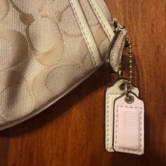 Coach Beige Signature C-Zip Wristlet - Picture 2 of 6